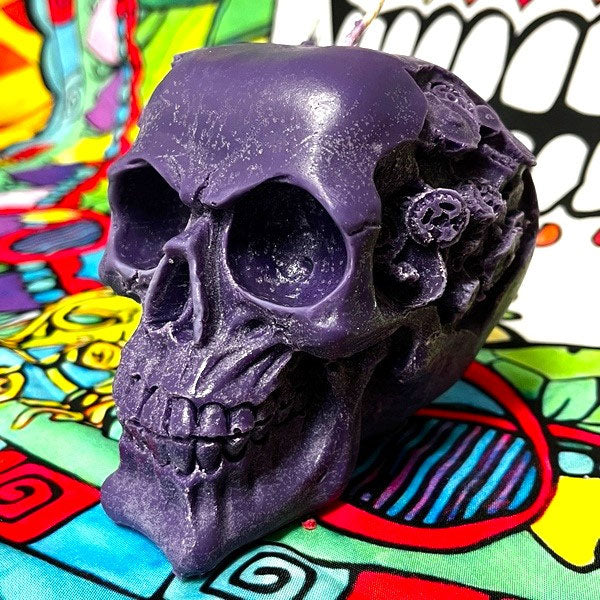 Skull Soy Wax Candle - Amethyst
