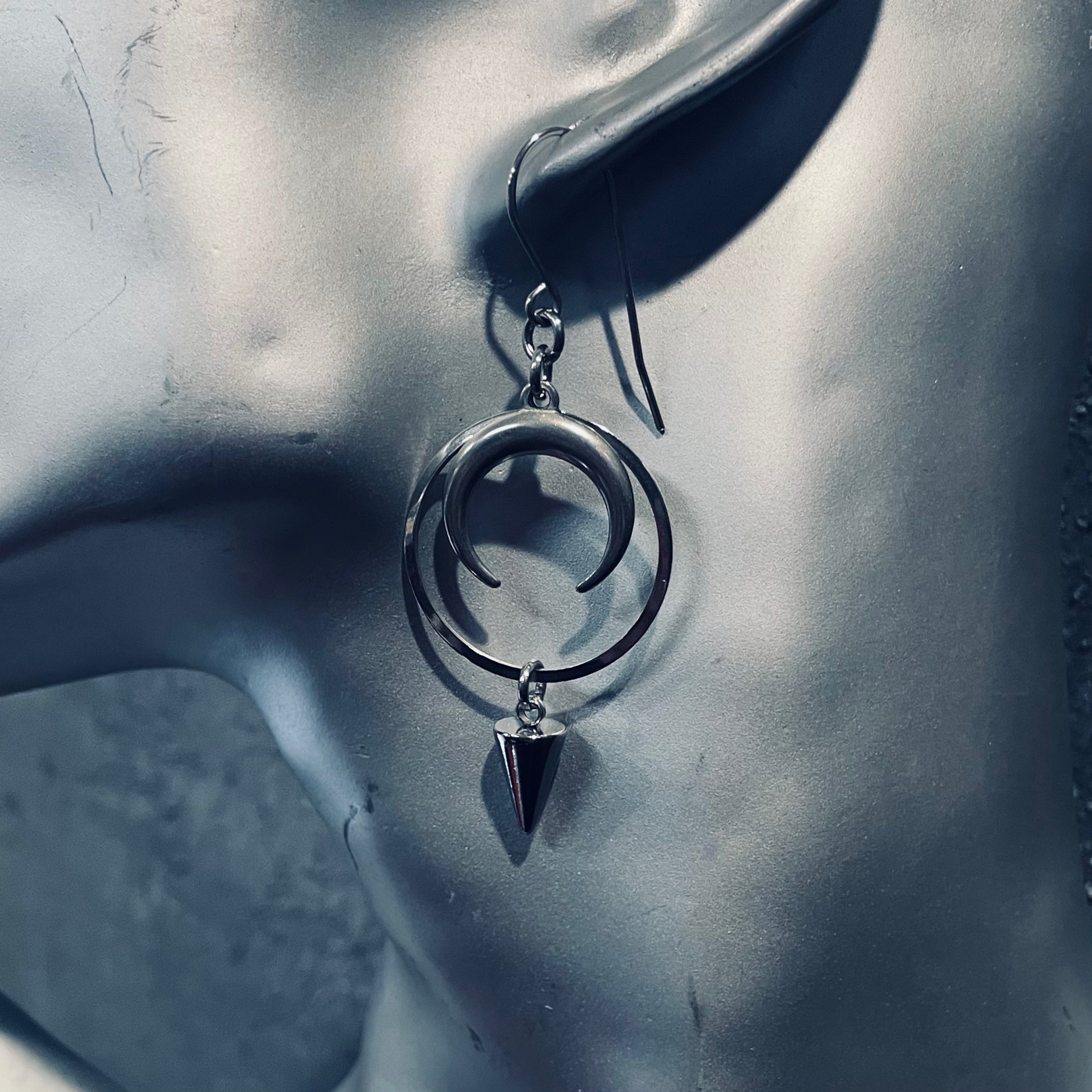 Luna Spike Hallow Hoops Earrings