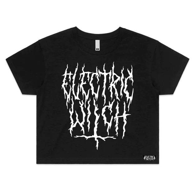 Electric Witch Black Metal Crop Top