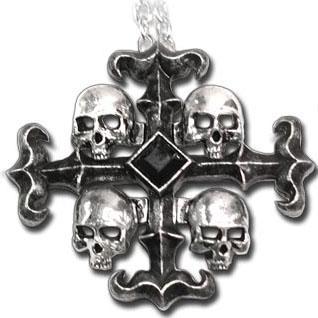 Baron Calvaria's Arms Skull Cross Necklace P440.