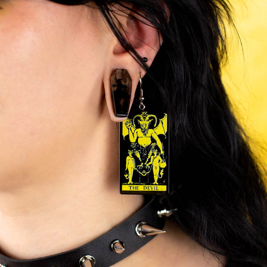 The Devil Made Me Do It Tarot Earrings
