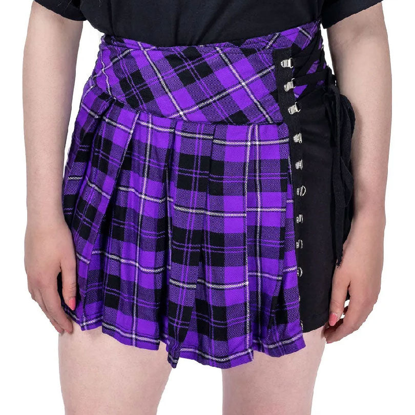 Hybrid Skirt Purple Check/Black