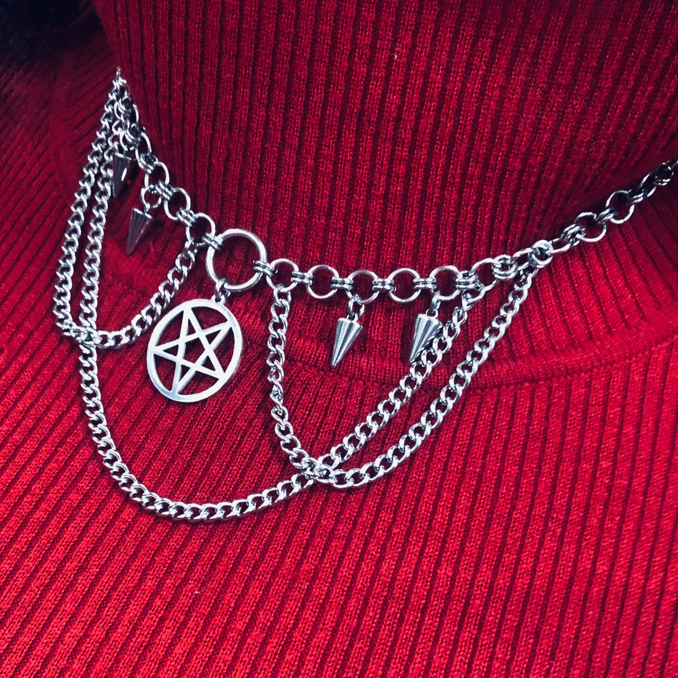 Mayhem In Chains Pentagram Choker