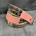 Deuce Studded Pink Blush Leather Belt