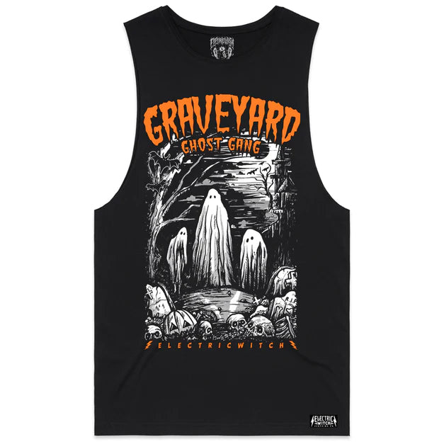 Graveyard Gang Tee Tank- Orange