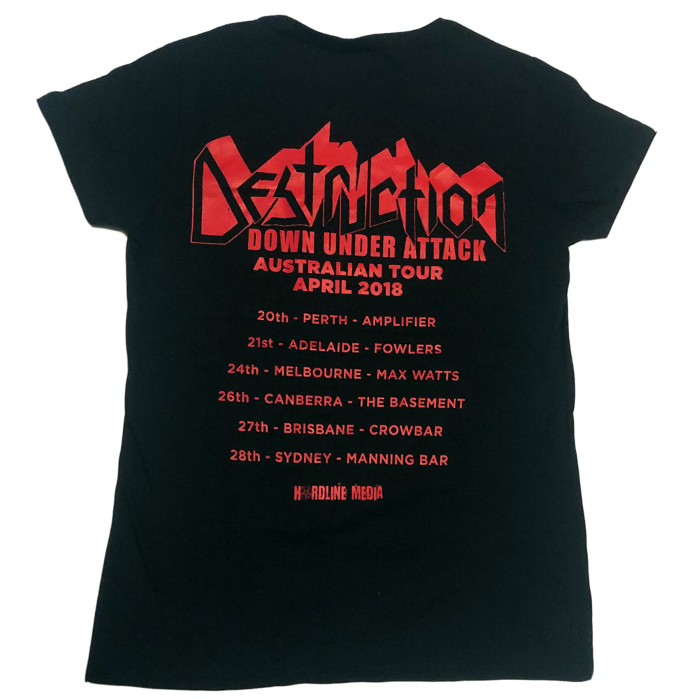 DESTRUCTION Down Under Attack Tour Fitted Tee