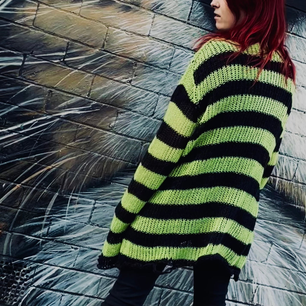Slasher Distressed Sweater - Zombie Noir