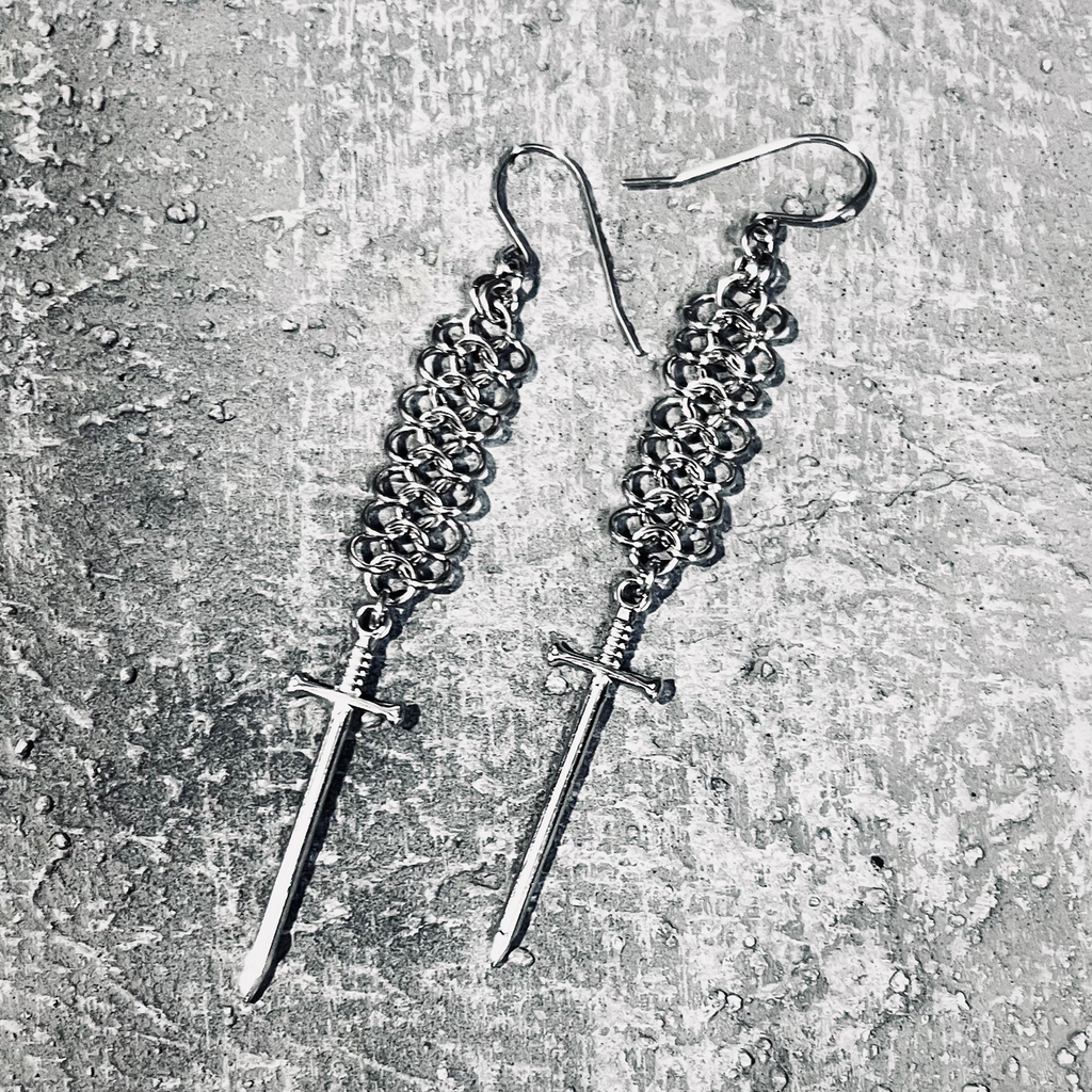Treasons Armour Sword Earrings