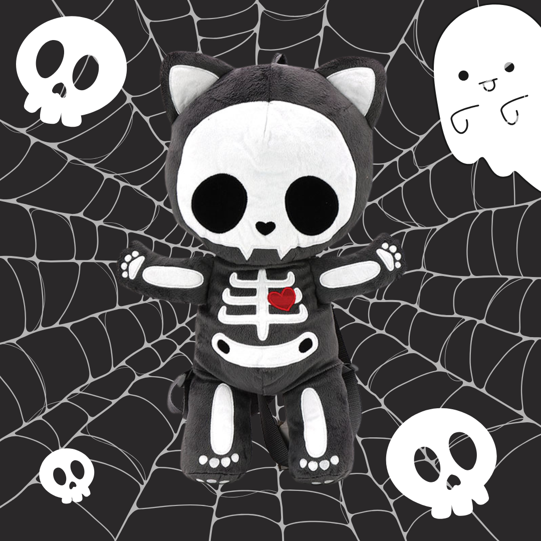 Skele Kitty Plushy Cat Backpack