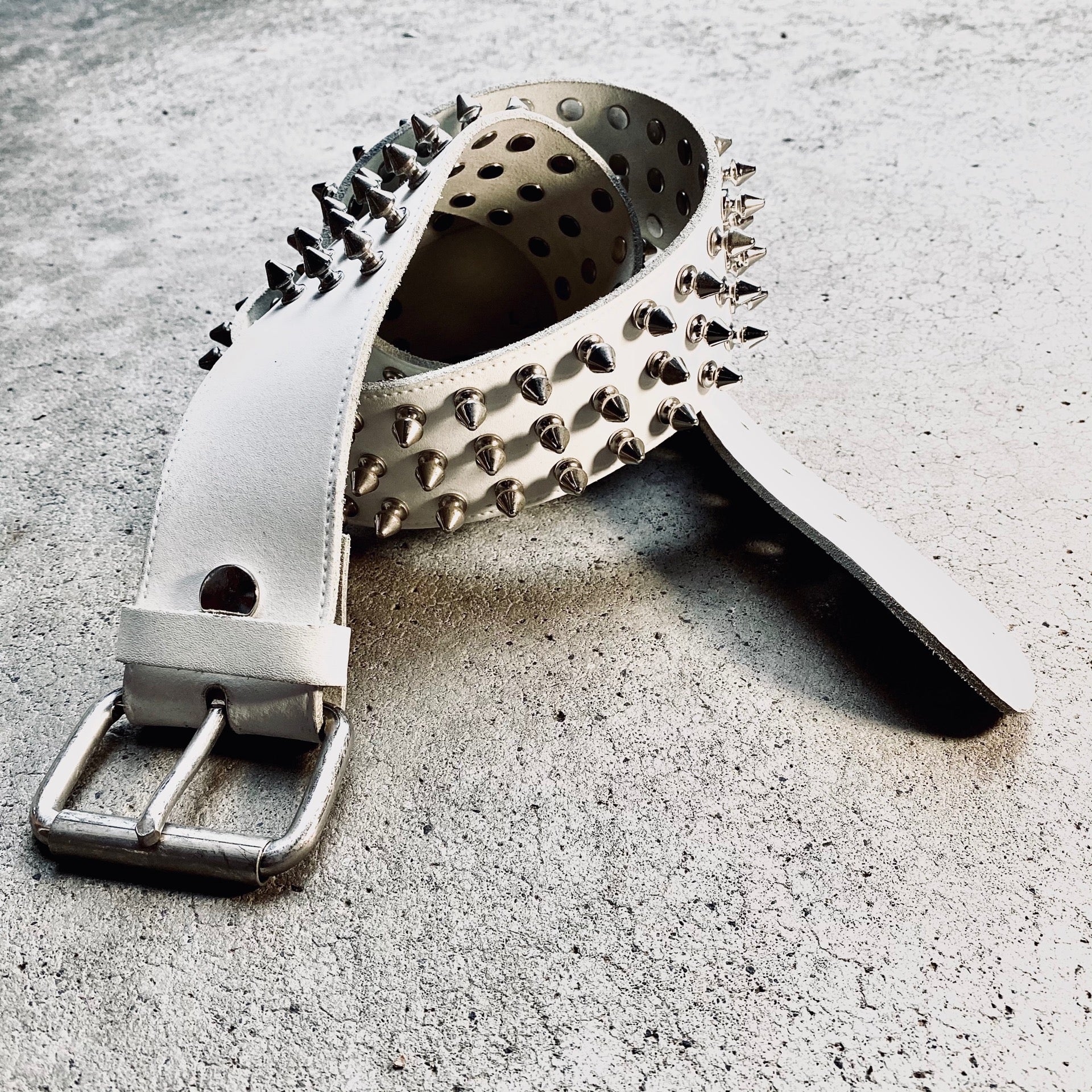 Panic Stations Leather Spike Belt