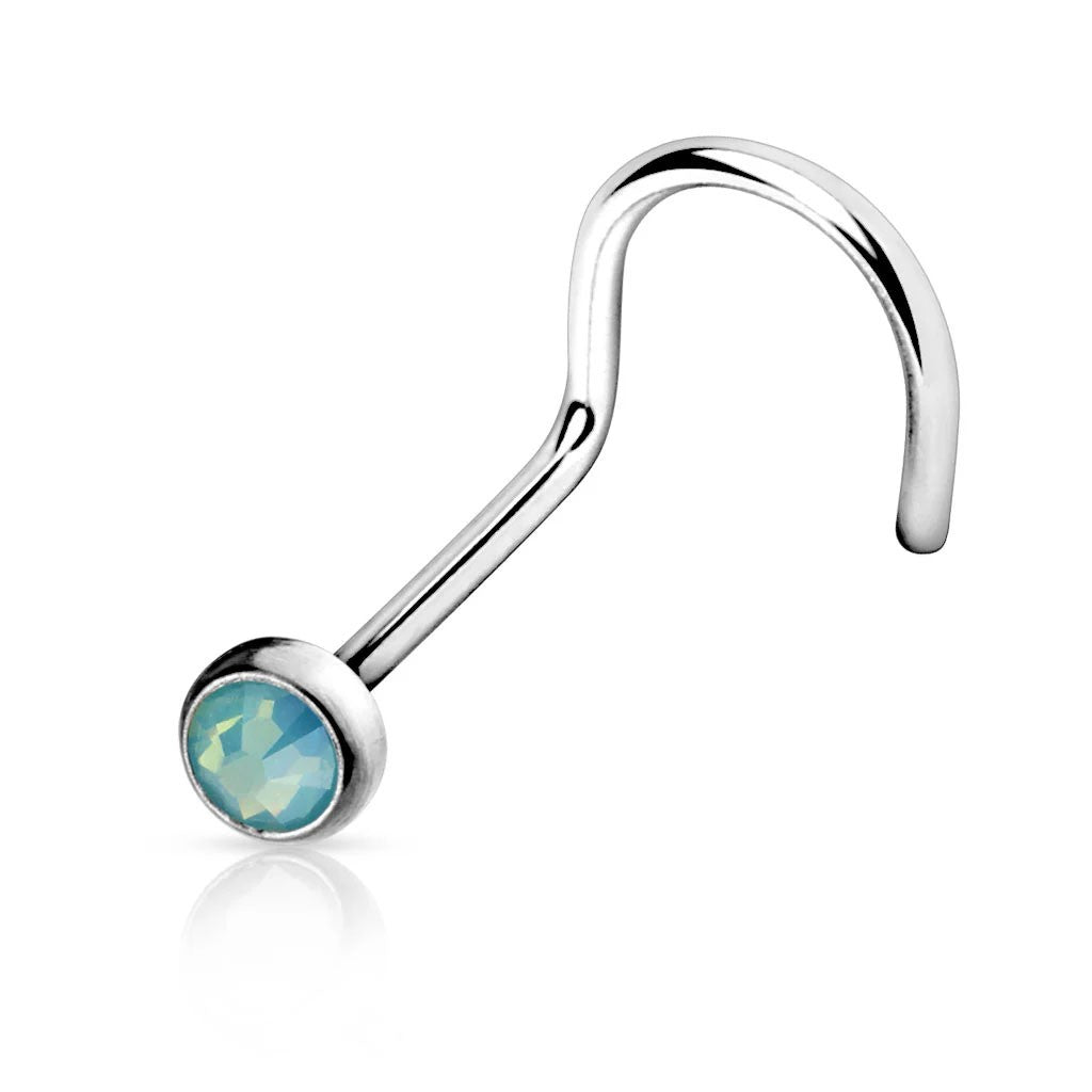 Opalite Nose Stud Green Opal