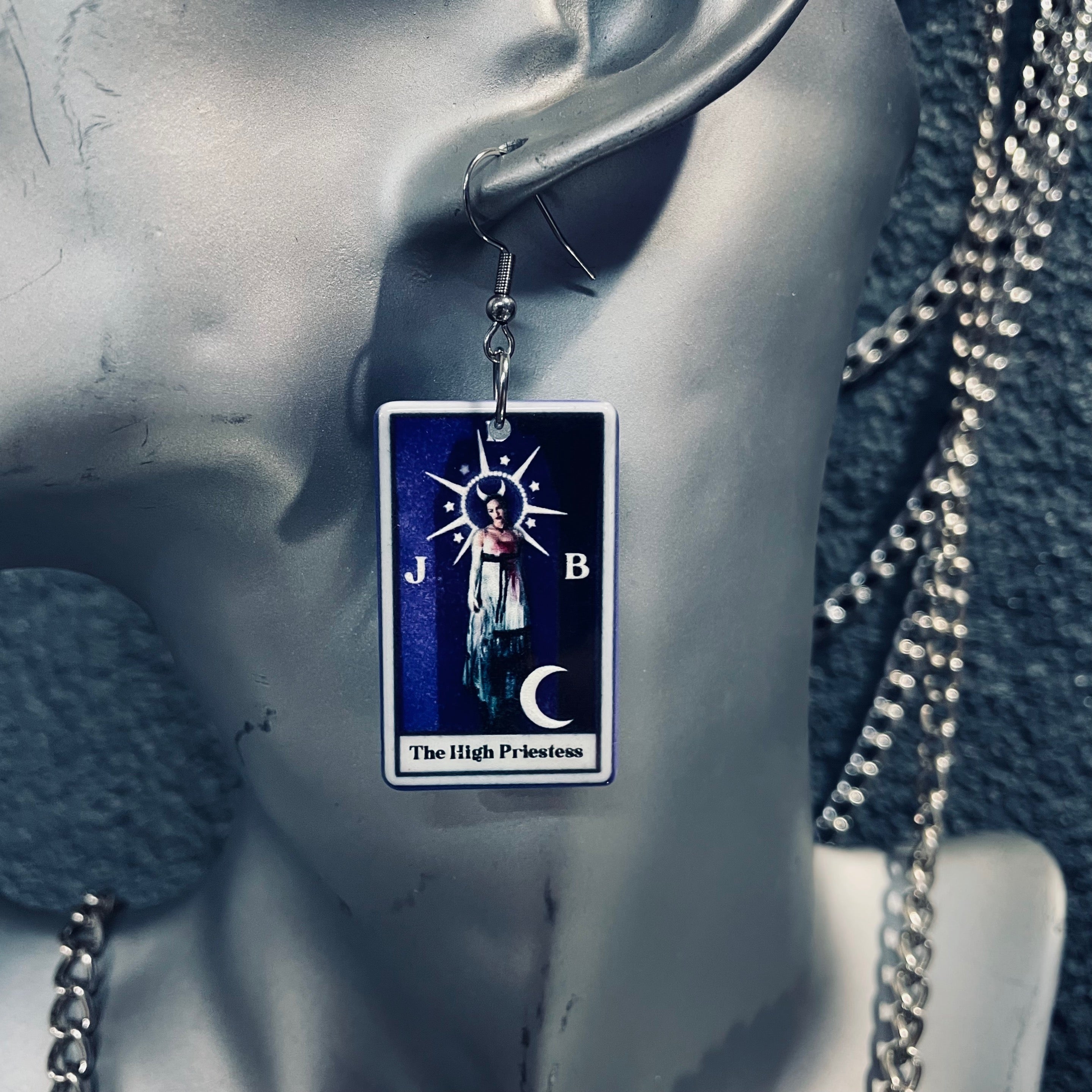 Horror Tarot High Priestess Earrings