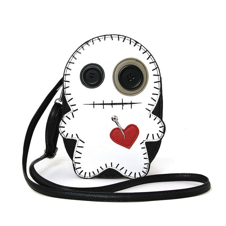 Stitched Voodoo Doll Crossbody Bag: White