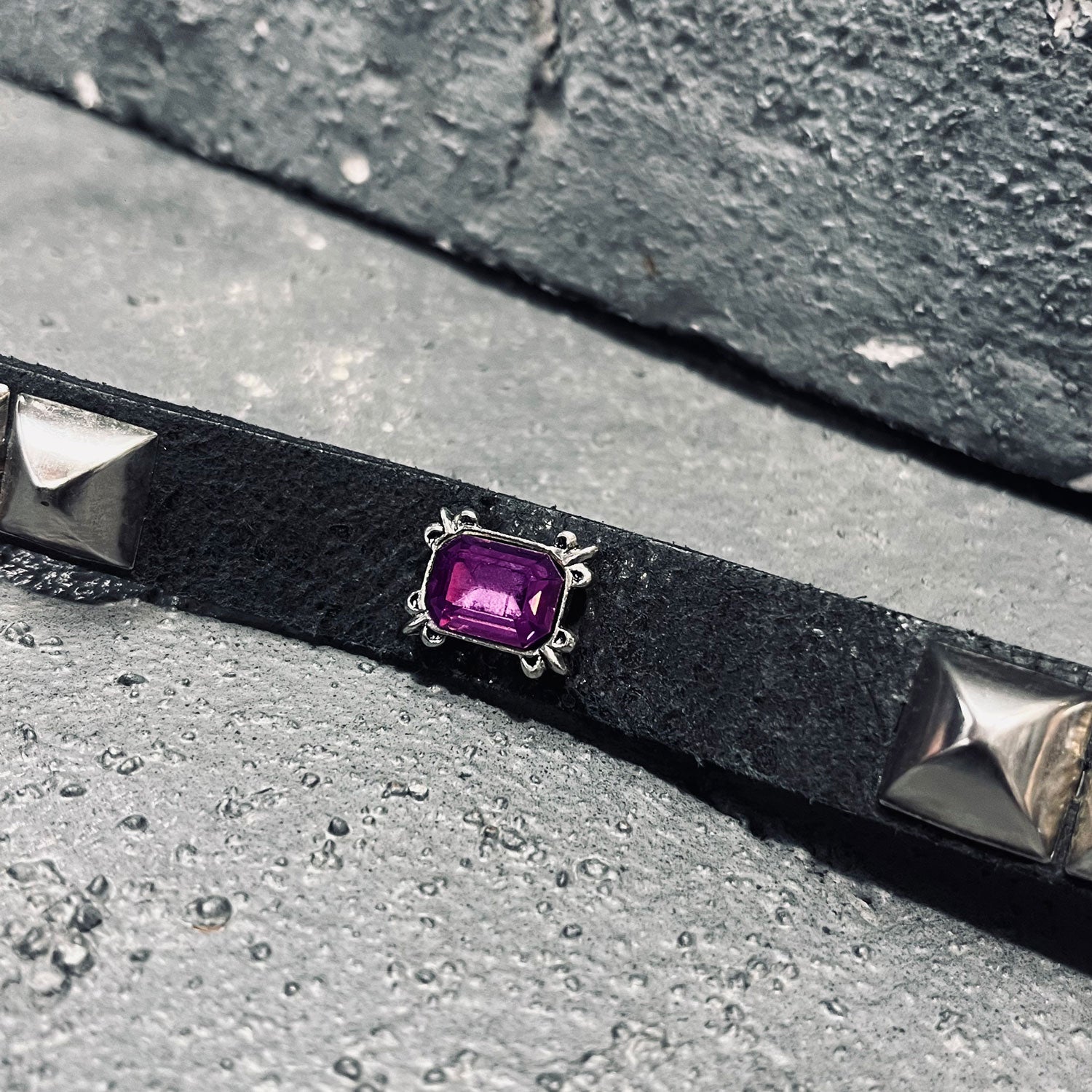 Alchemy Castile Amethyst Studded Leather Belt