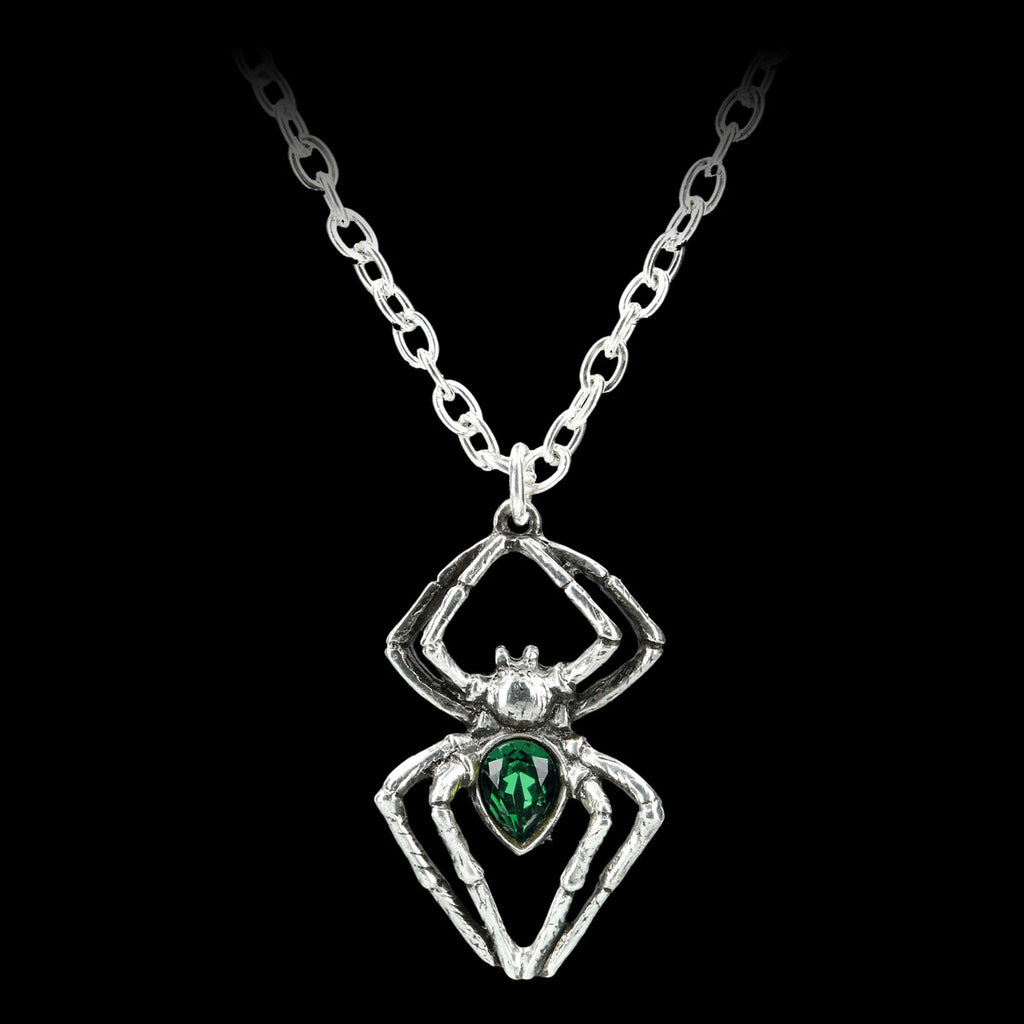 Emerald Spiderling Pendant Necklace