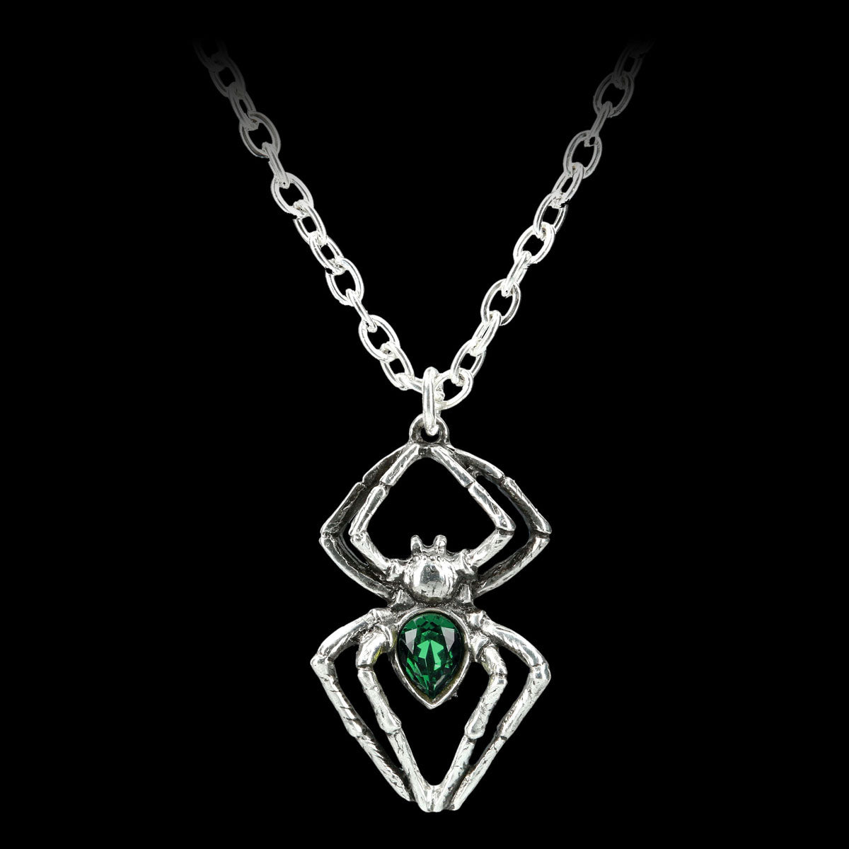 Emerald Spiderling Pendant Necklace