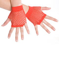 Fishnet Fingerless Gloves - Red