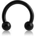 Circular Barbell Ball Ends Black Surgical Steel