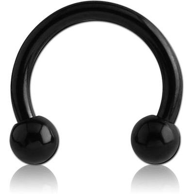 Circular Barbell Ball Ends Black Surgical Steel