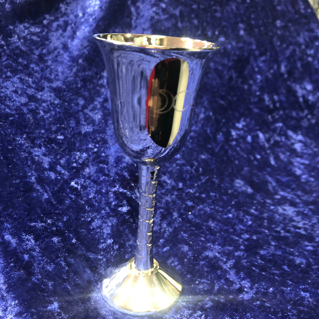 Altar Ritual Triple Moon Brass Goblet