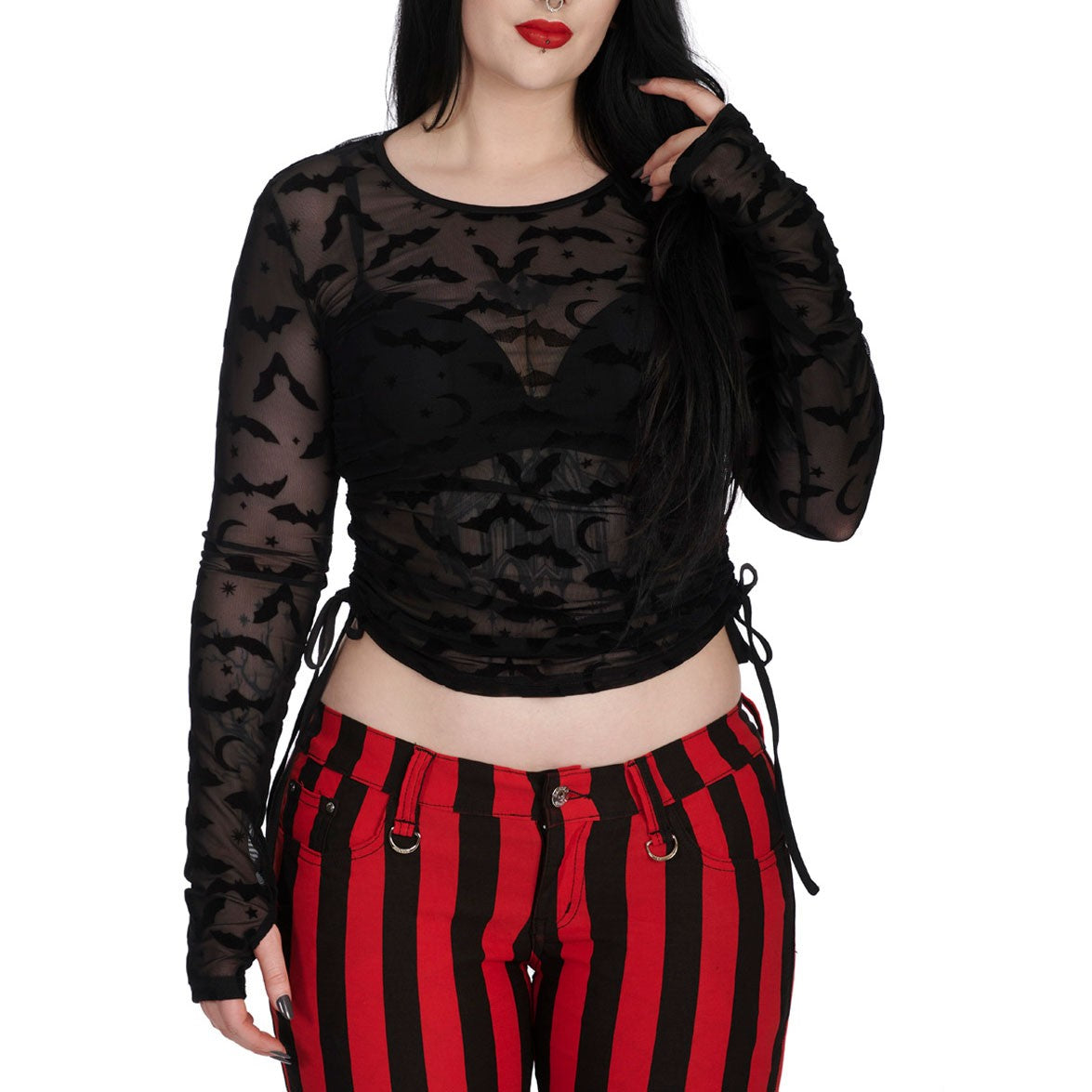 Bat Cauldron Groove Long Sleeve Mesh Top