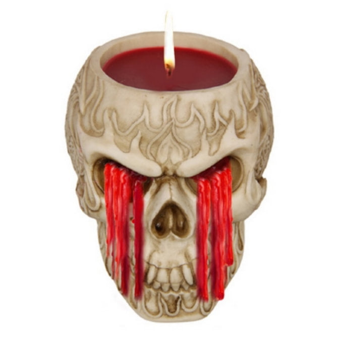 Bleeding Skull Candle