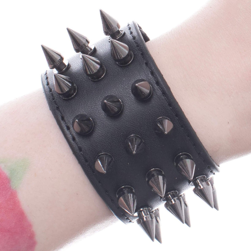 Obsidian Trifecta Spike Cuff