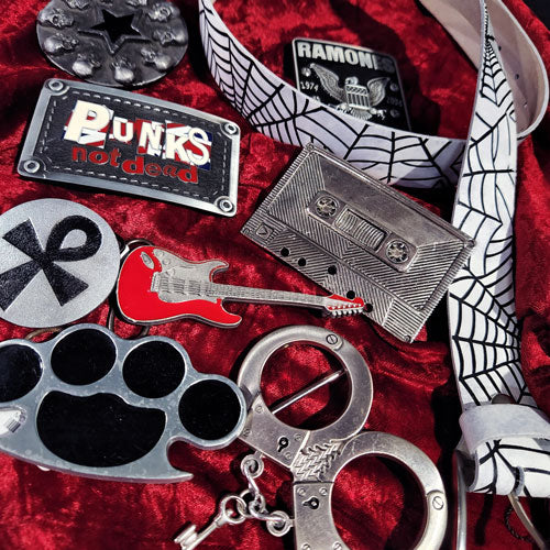 Creepers White Tail Studded Leather Belt
