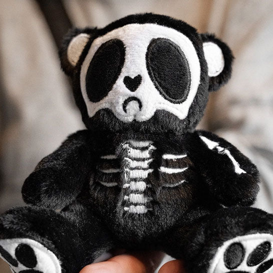 Grumpy Bones Teddy Bear Plush Keychain