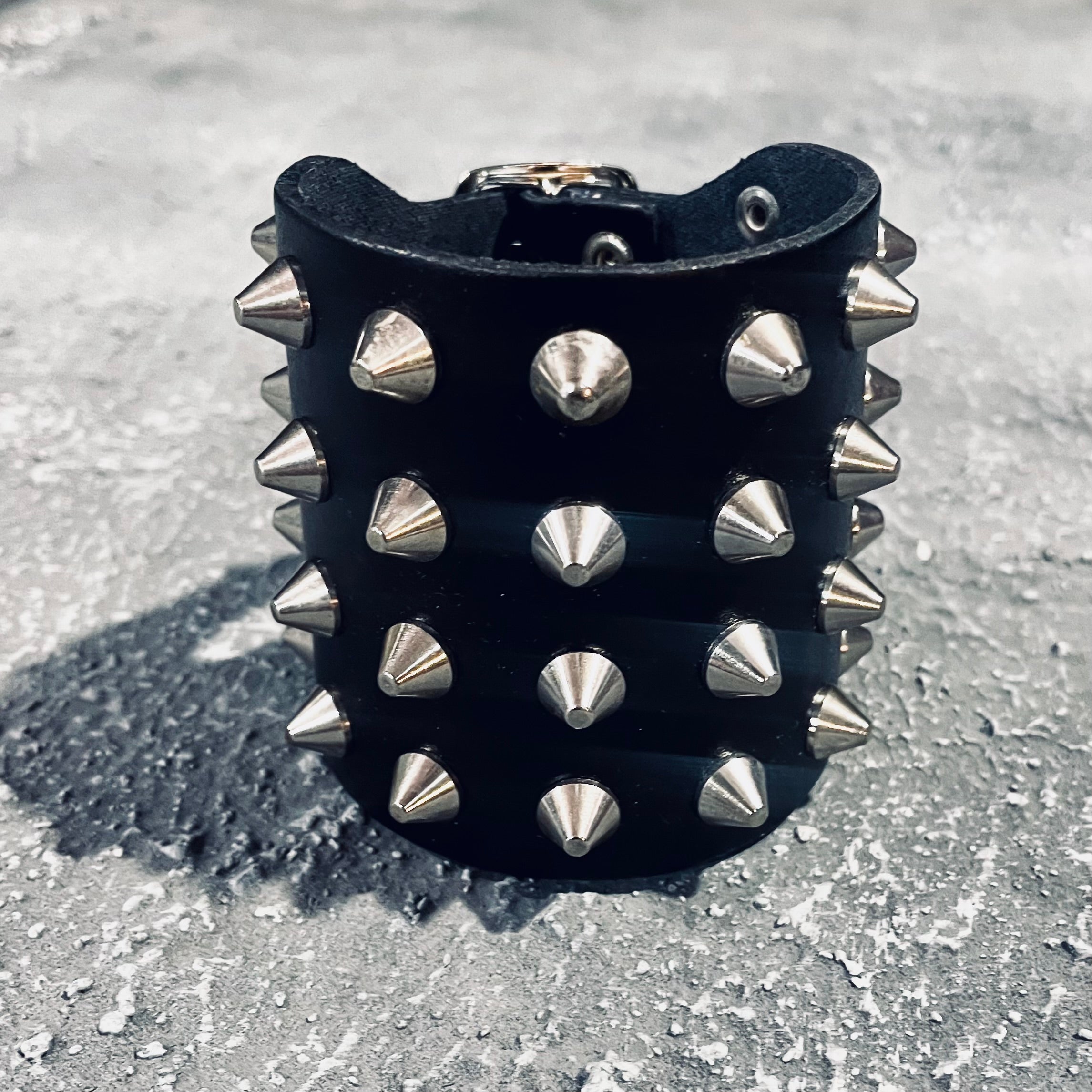 Jahannam Premium Leather Spike Cuff