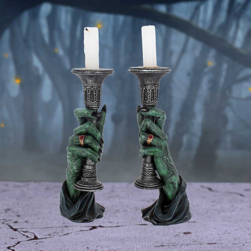 Light of Darkness Witch Candle Holder Duo