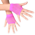 Fishnet Fingerless Gloves - UV Reactive Pink