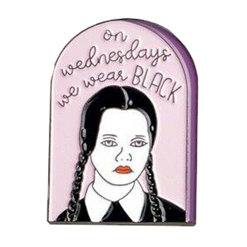 Wednesdays We Wear Black Enamel Pin