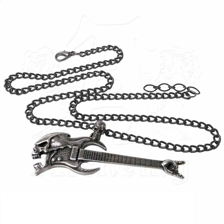 Shred Guitar Skull Necklace