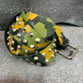Conical Double Studded Camo Leather Belt (X/Large)
