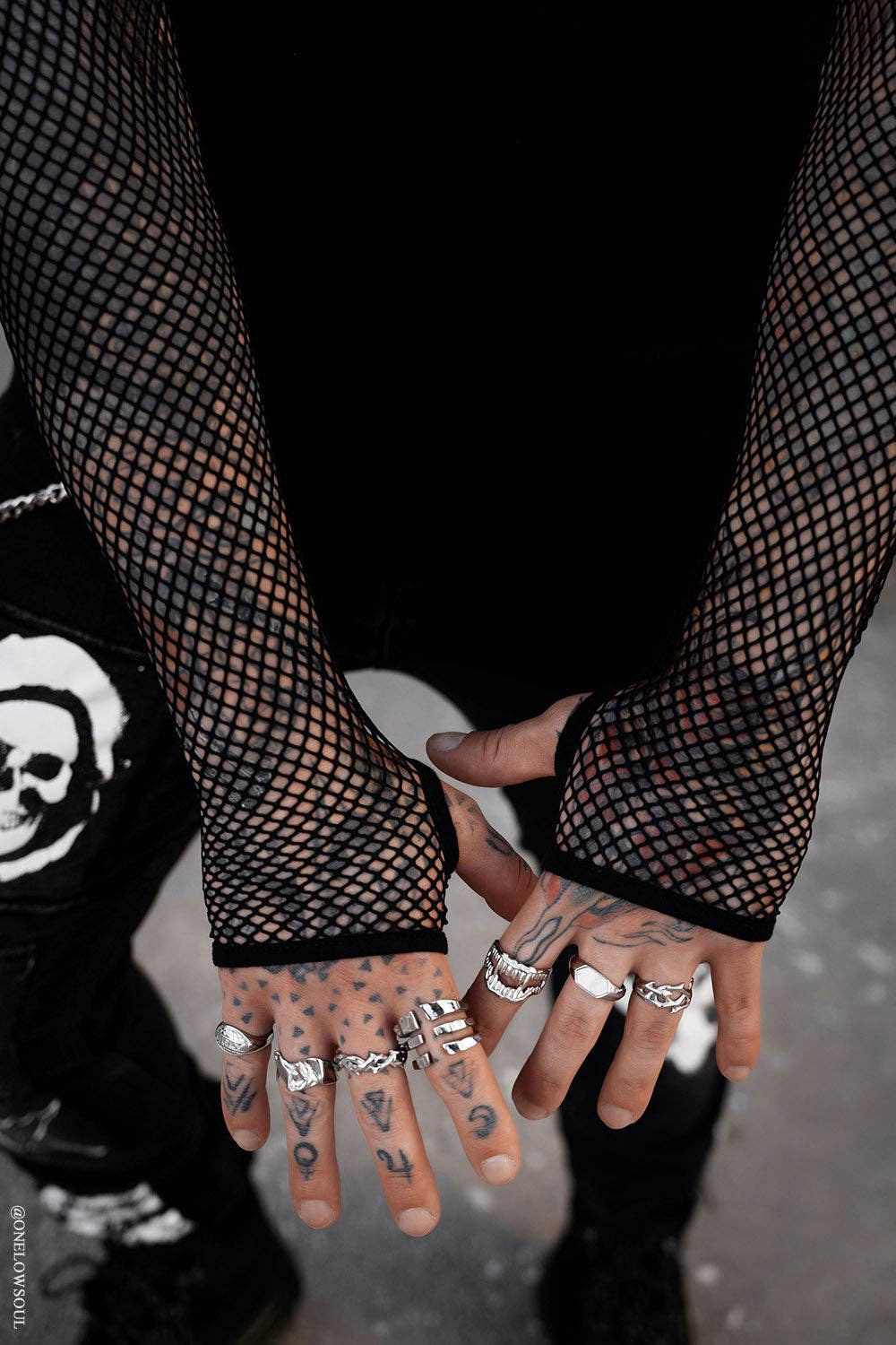 Graveyard Goth Fishnet Long Sleeve