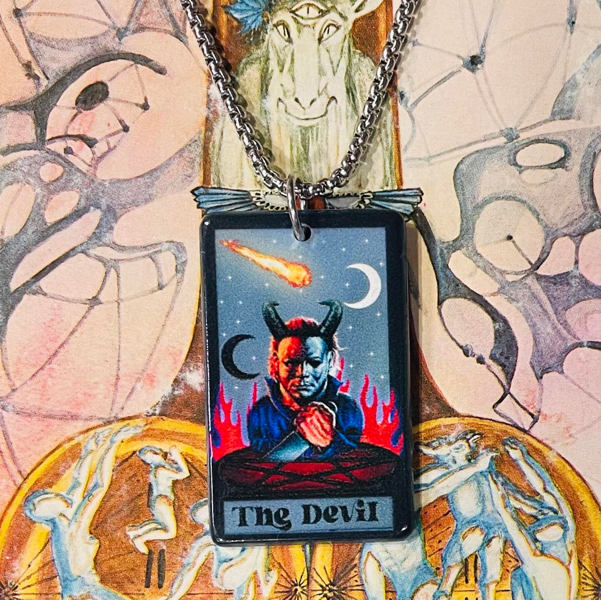 Horror Tarot Devil Necklace