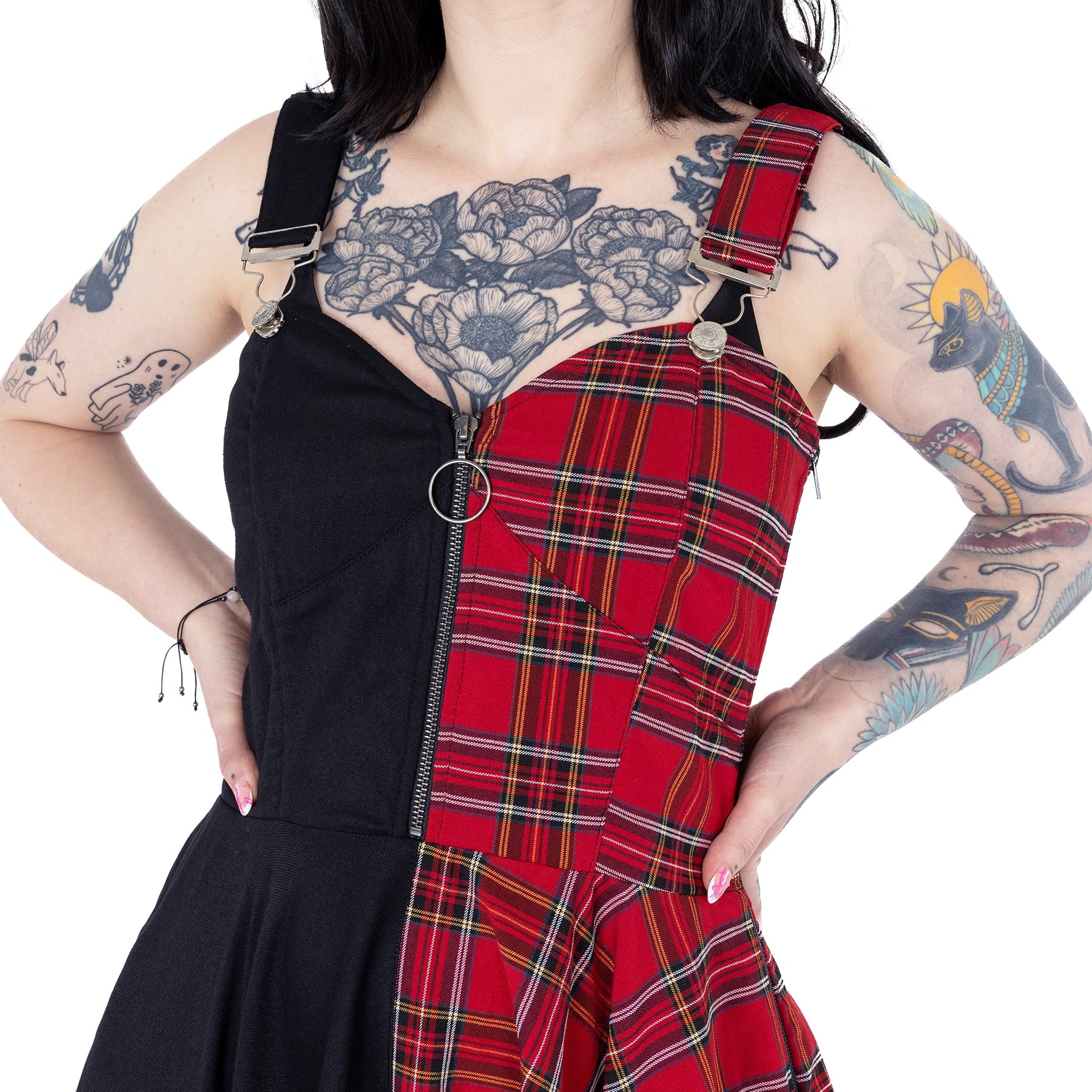 Dione Tartan Splice Dress