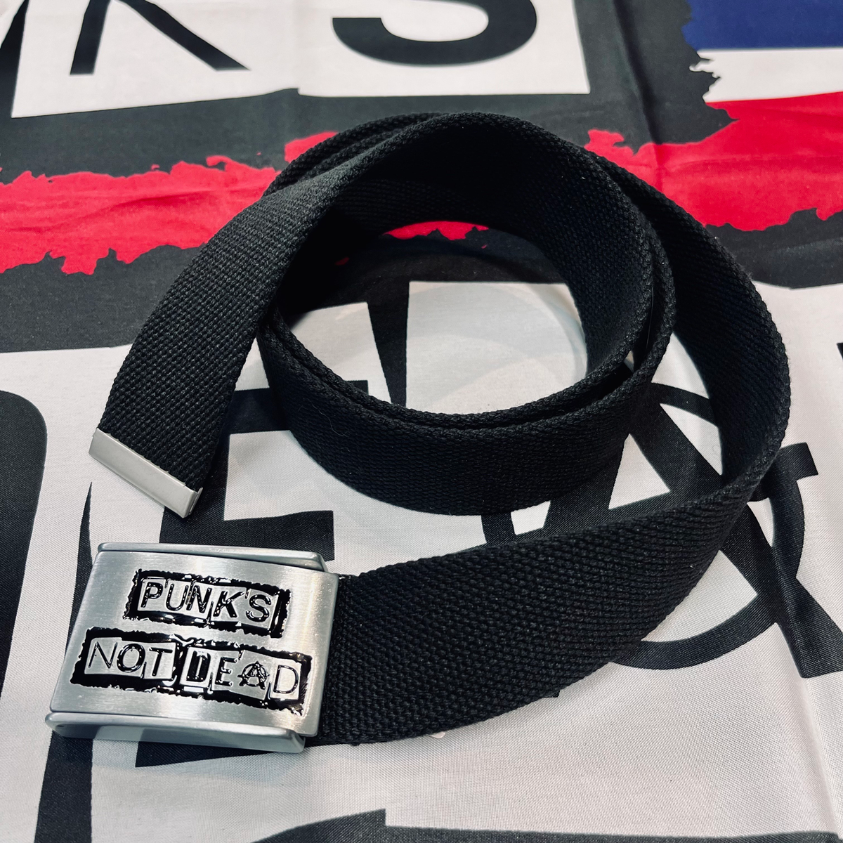 Punks Not Dead Webbing Adjustable Belt