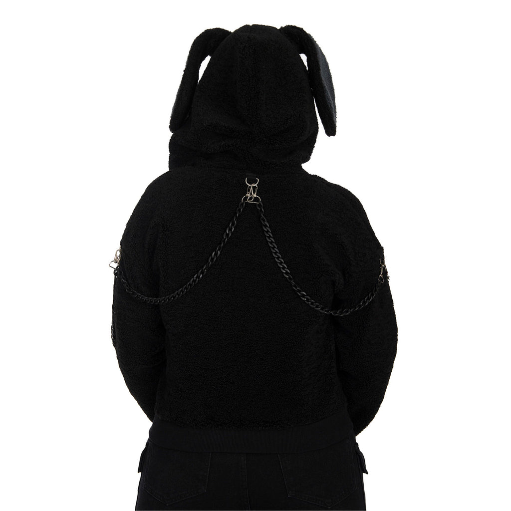 Black Bunny Laced Hood