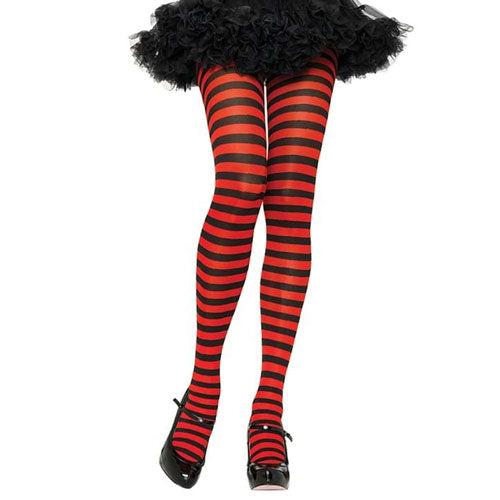 Wicked Stripe Tights - Red