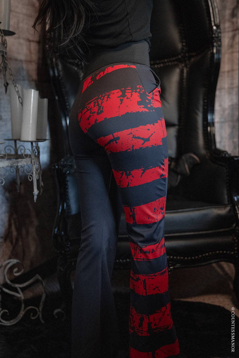 Blood Oath Striped Split Flares Pants