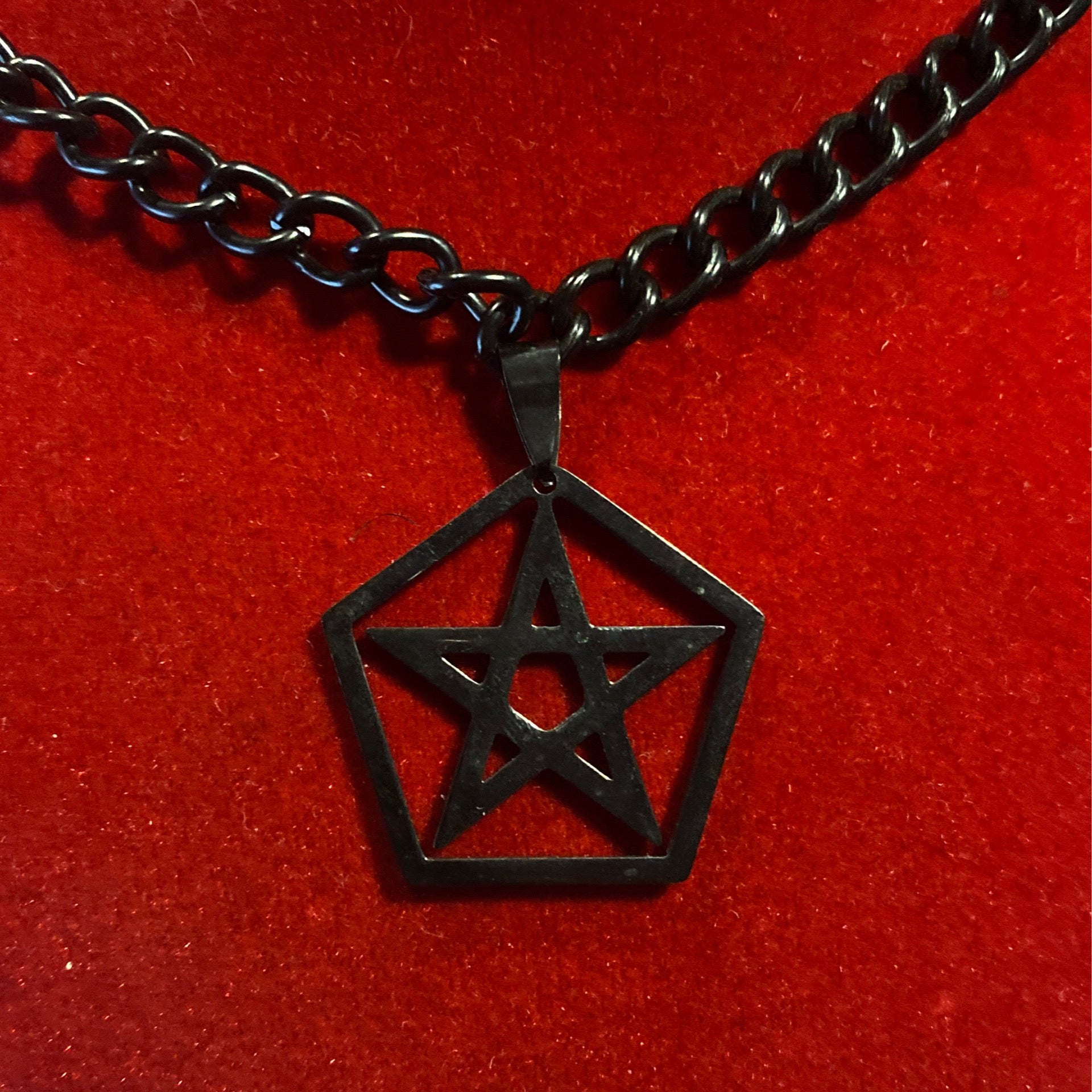 Blackest Pentagram  Necklace