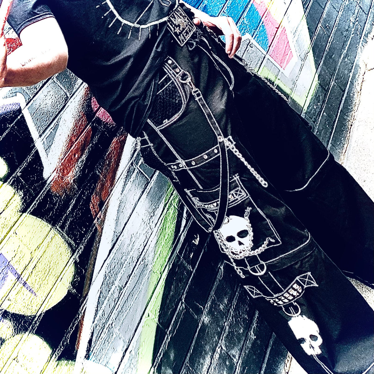 Tripp NYC Skull 'Em All Pants - Black/White