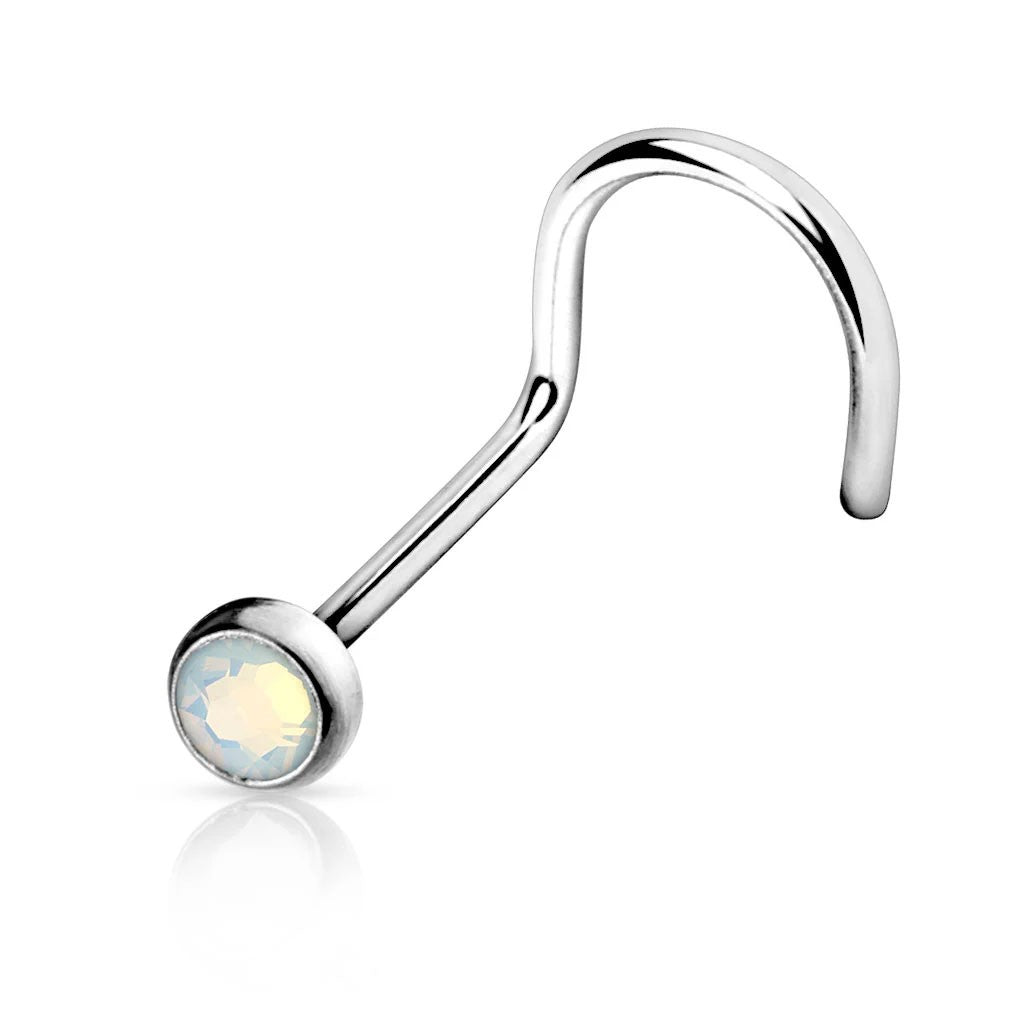 Opalite Nose Stud White Opal