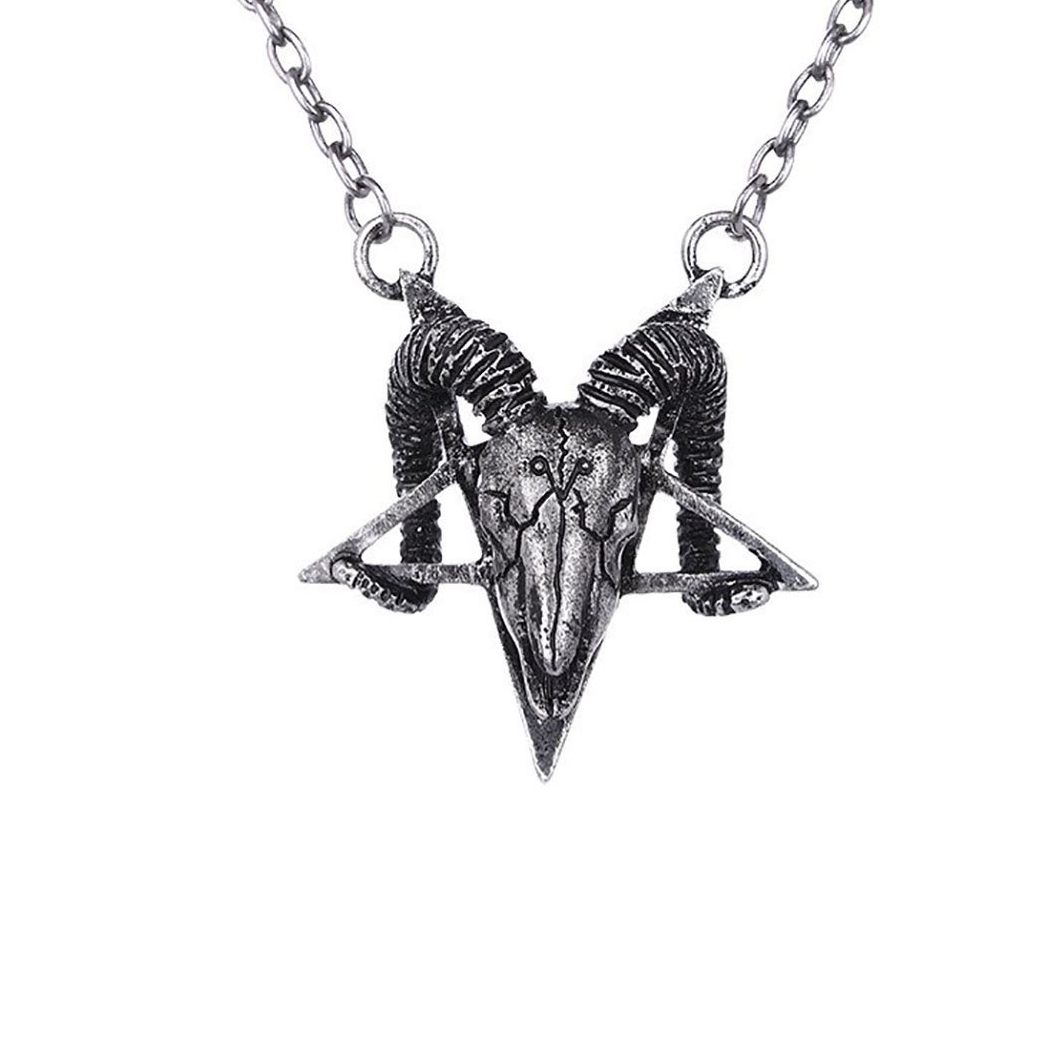 Ram Skull Arsenic Pentagram Necklace