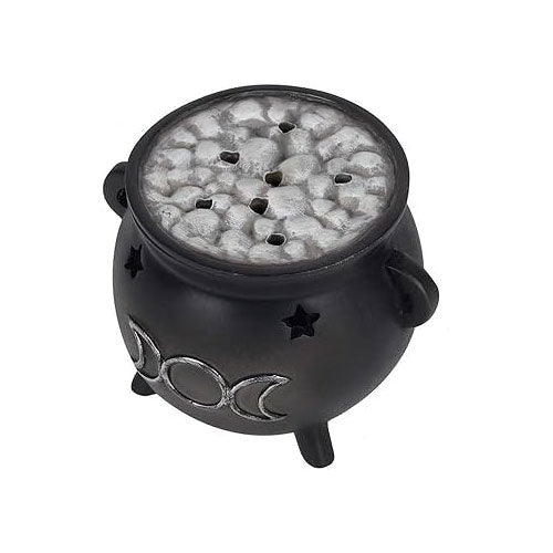 Cauldron Triple Moon Incense Holder