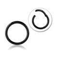 14g Segment Ring Hinged Piercing Steel - Black PVD