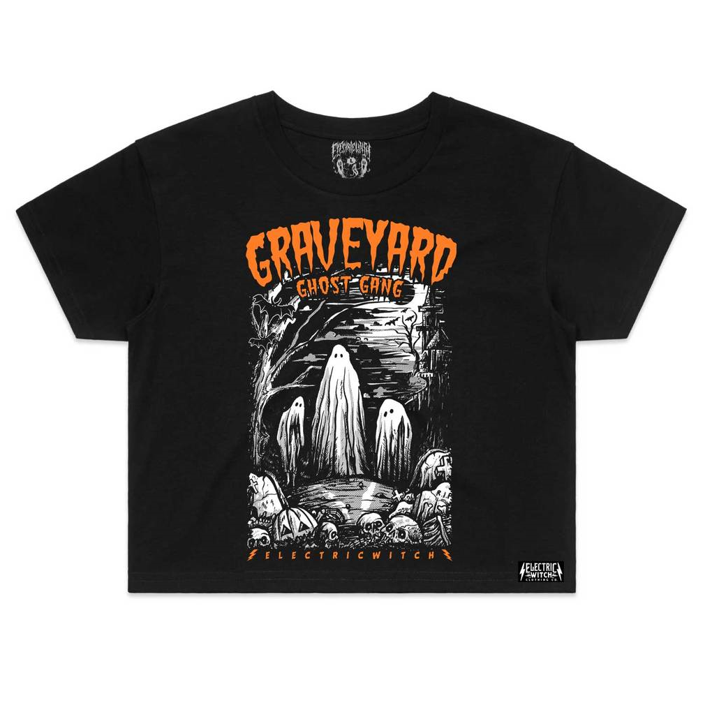 Graveyard Gang Crop Top - Orange