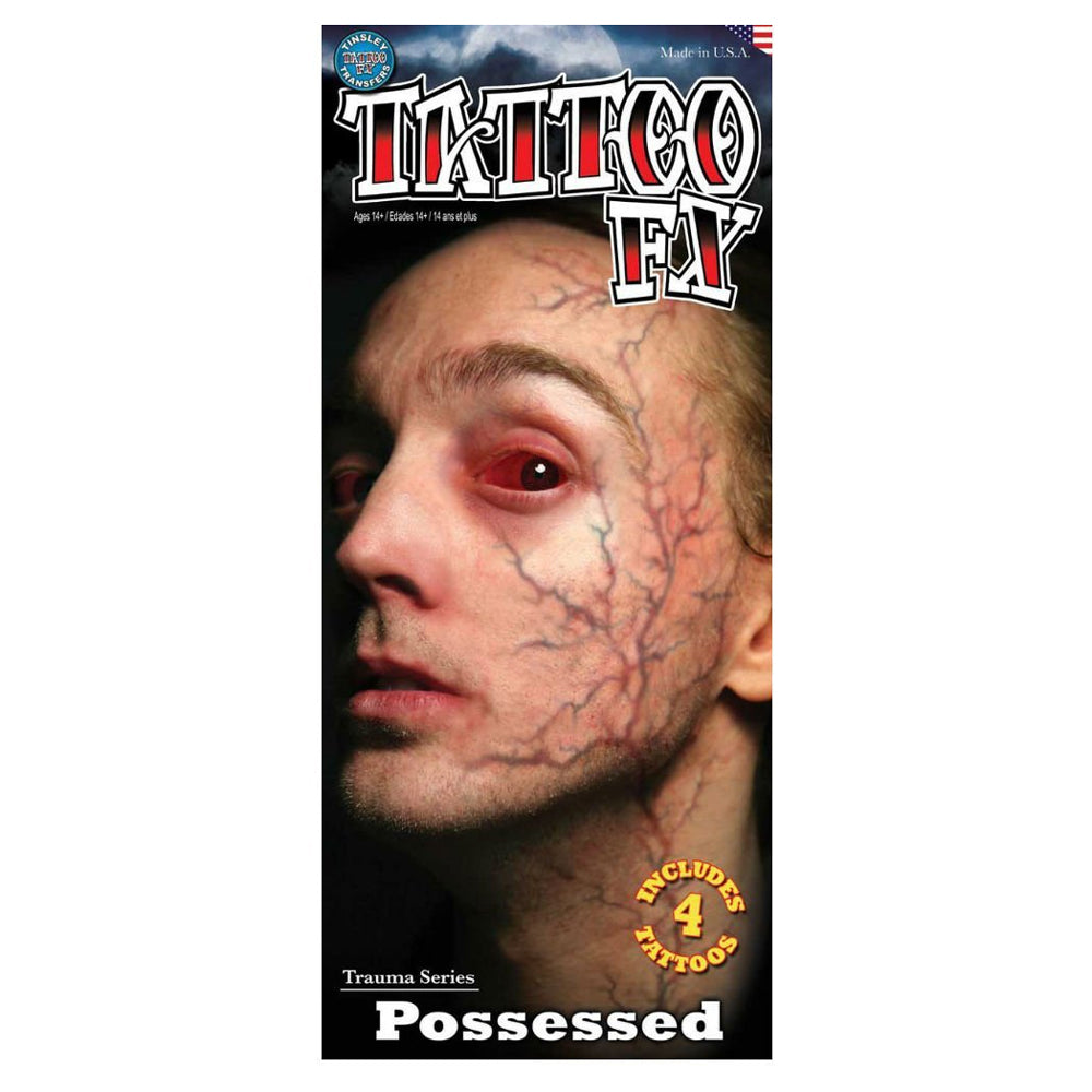 Trauma - Possessed Veins Horror Faux Tattoo